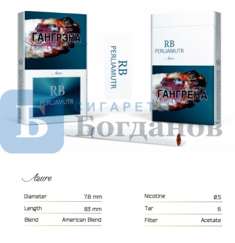 Пачка сигарет RB Perliamutr Azure KING SIZE, вид 11