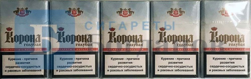 Пачка сигарет Корона 20 (голубая), вид 5